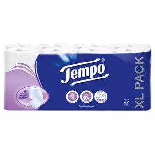 Папір туалетний Tempo преміум білий 4-шаровий 110 аркушів 16 шт