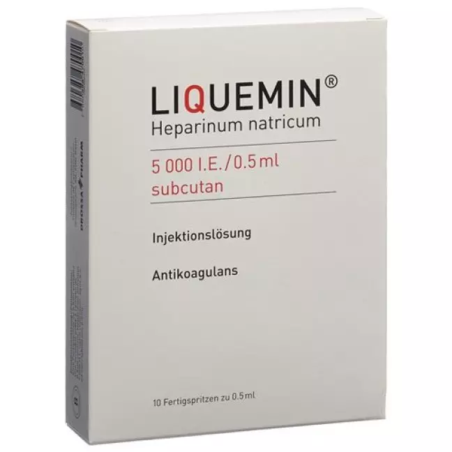 Liquemin 5000 ОД/0,5 мл підшкірно 10 Ферцпр 0,5 мл Liquemin 5000 ОД/0,5 мл підшкірно 10 Ферцпр 0,5 мл