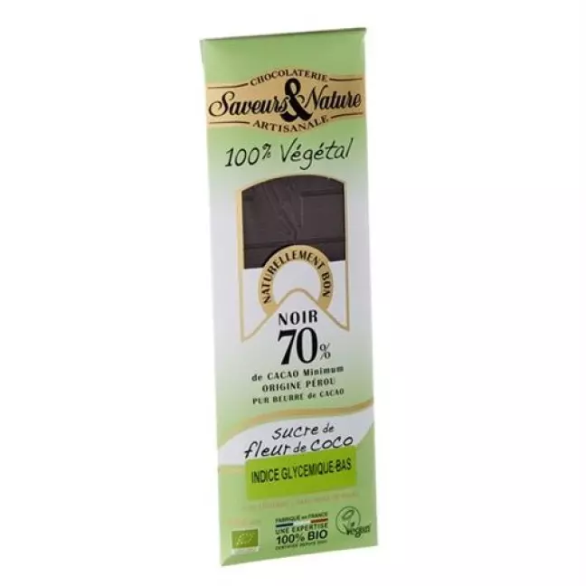 Шоколад Saveurs Nature 70% з цукром кокосового цвіту 10 х 100 г