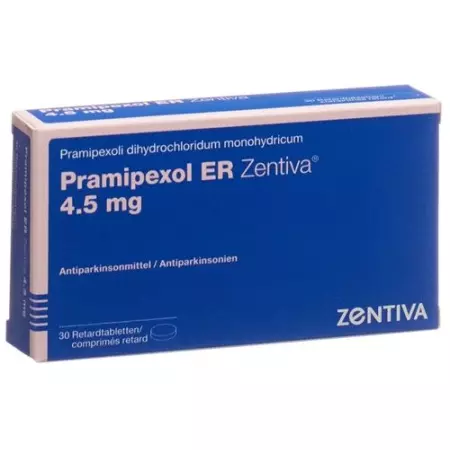 Праміпексол ER Zentiva Ret таблетки 4,5 мг 30 шт Праміпексол ER Zentiva Ret таблетки 4,5 мг 30 шт