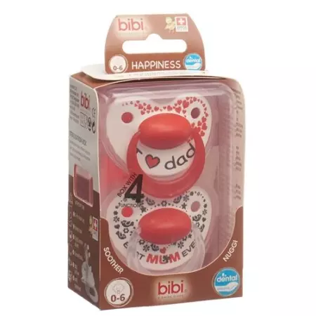 bibi Nuggi Happiness Dental Silicone 0-6 Ring Mum/Dad Duo Premium bibi Nuggi Happiness Dental Silicone 0-6 Ring Mum/Dad Duo Premium