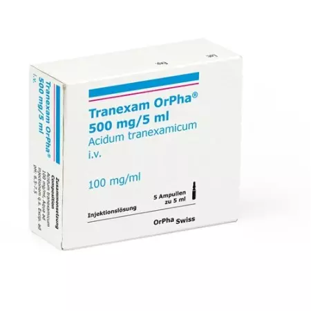 Tranexam OrPha Inj Lös 500 мг/5 мл 5 ампер 5 мл