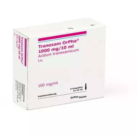 Tranexam OrPha Inj Lös 1000 мг/10 мл 5 амп 10 мл