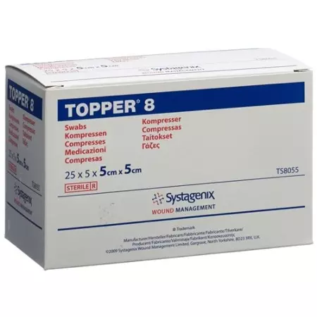 Topper 8 Einmal-Kompressen 5x5см стерильный 25 пакетиков a 5 штук Topper 8 Einmal-Kompressen 5x5см стерильный 25 пакетиков a 5 штук