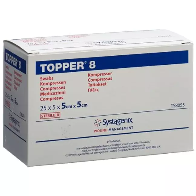 Topper 8 Einmal-Kompressen 5x5см стерильный 25 пакетиков a 5 штук Topper 8 Einmal-Kompressen 5x5см стерильный 25 пакетиков a 5 штук