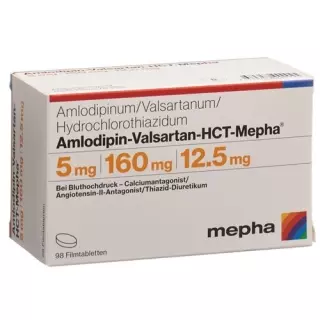Amlodipine-Valsartan-HCT-Mepha Filmtabl 5мг/160мг/12,5мг 98 шт.