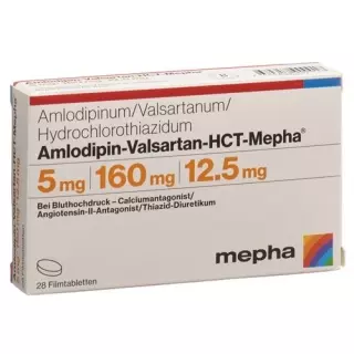 Amlodipine-Valsartan-HCT-Mepha Filmtabl 5мг/160мг/12,5мг 28 шт.