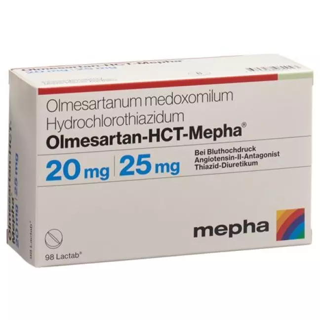 Olmesartan-HCT-Mepha Lactab 20мг/25мг 98 шт. Olmesartan-HCT-Mepha Lactab 20мг/25мг 98 шт.