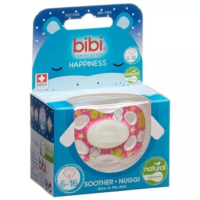 bibi Nuggi Happiness Natural Silicone 6-16 Glow in the Dark SV-A