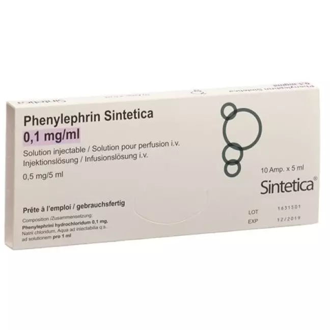 Phenylephrine Sintetica Inj Inf Prep 0,1 мг/мл 10 амп 5 мл