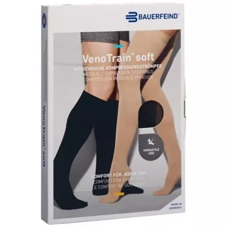 VENOTRAIN SOFT A-D KKL2 L plus/довгий відкритий носок чорний 1