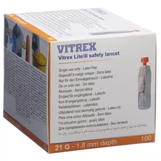 Безпечний одноразовий проколювач Vitrex Lite III 21G 100 шт
