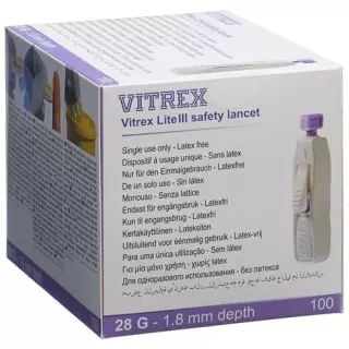 Безпечний одноразовий проколювач Vitrex Lite III 28G 100 шт