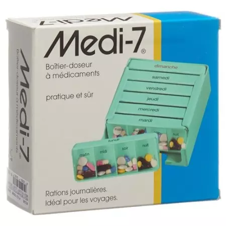 SAHAG Medi-7 Medidosierer 7 днів 4 відділення бірюзовий F