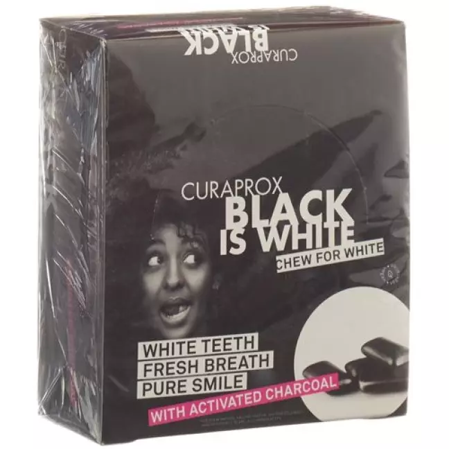 Дисплей для жувальної гумки Curaprox Black is White з 12 блістерами