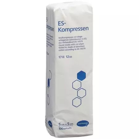 Hartmann Es Kompressen 12-fach 5x5см в пакетиках 100 штук Hartmann Es Kompressen 12-fach 5x5см в пакетиках 100 штук