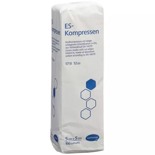 Hartmann Es Kompressen 12-fach 5x5см в пакетиках 100 штук Hartmann Es Kompressen 12-fach 5x5см в пакетиках 100 штук