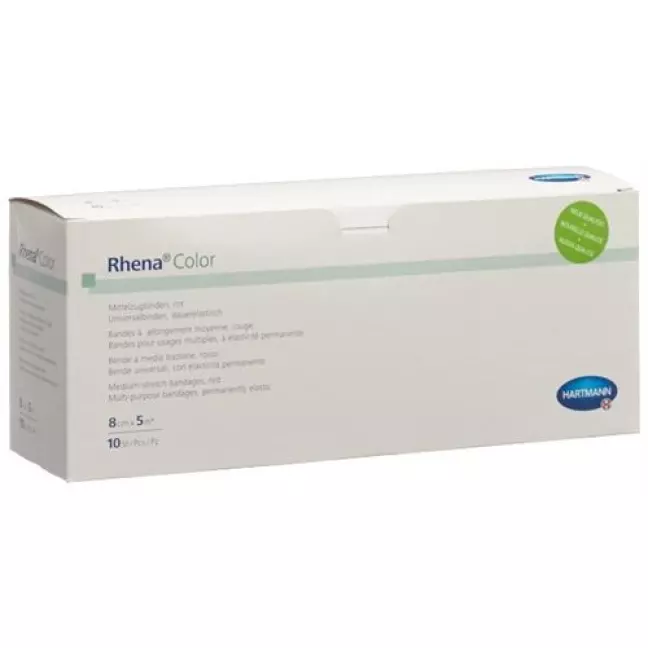 Бинти еластичні Rhena Color 8смх5м червоні відкриті 10 шт