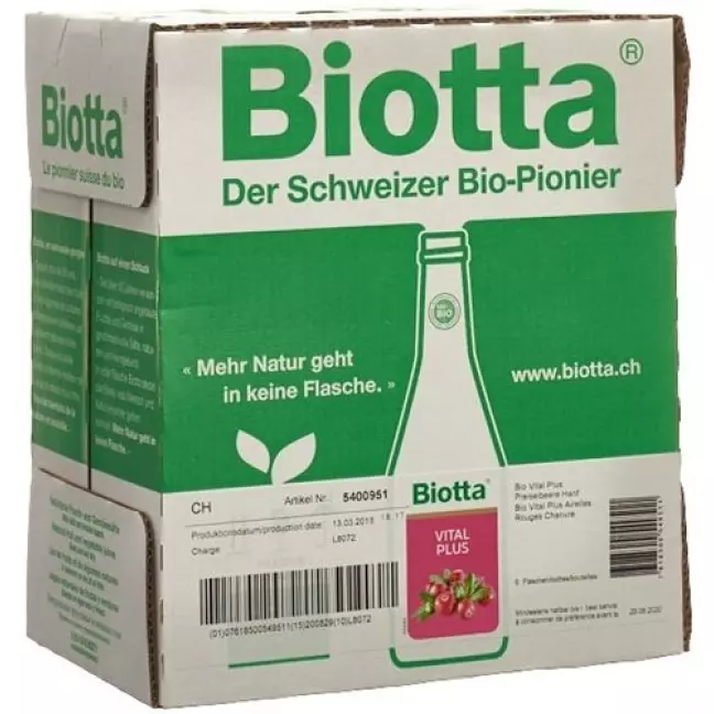 Biotta Vital Plus Cranberry &amp; Hemp 6 x 5 dl