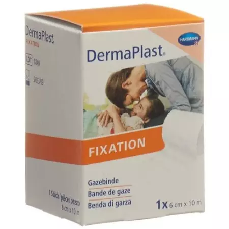 Пов'язка марлева DermaPlast з фіксованими краями 6х10м