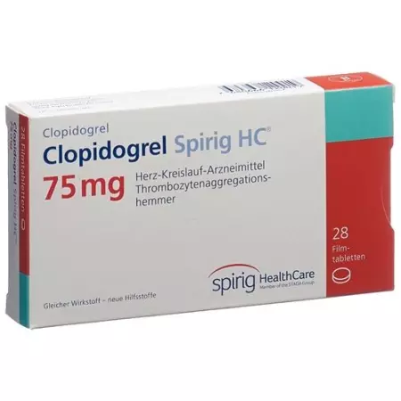 Clopidogrel Spirig HC Filmtable 75 мг 28 шт Clopidogrel Spirig HC Filmtable 75 мг 28 шт