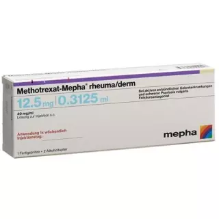 Метотрексат Мефа Ревма/Дерм 12,5 мг / 0,325 мл 1 предварительно заполненный шприц 0,325 мл
