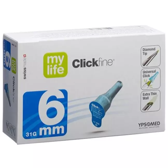 голки mylife Clickfine Pen 6 мм 31G 100 шт