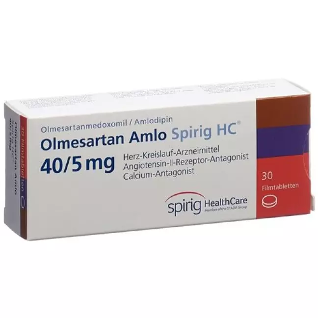 Olmesartan Amlo Spirig HC Filmtable 40мг/5мг 30 шт Olmesartan Amlo Spirig HC Filmtable 40мг/5мг 30 шт