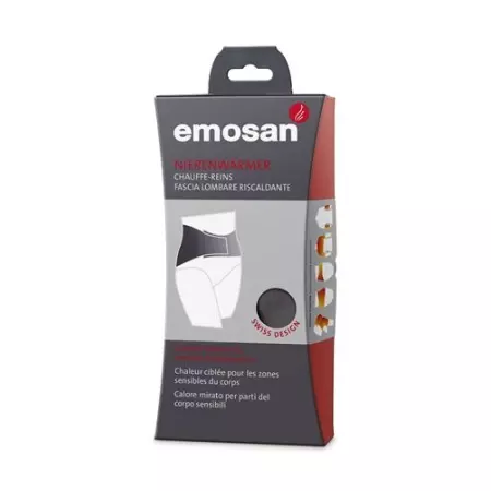 emosan Ultra ниркова грілка Velcro M сіра з швейцарським знаком