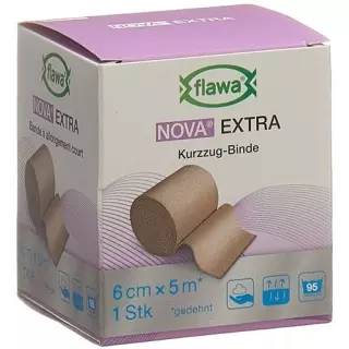 Flawa Nova Extra коротка пов&#39;язка 6см х 5м кольору шкіри