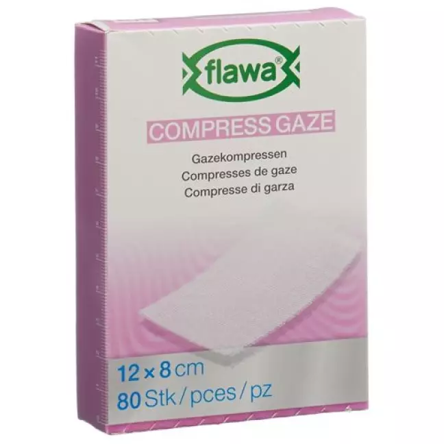Марлеві компреси Flawa, вирізані 8x12 см, лікування для зменшення мікробів