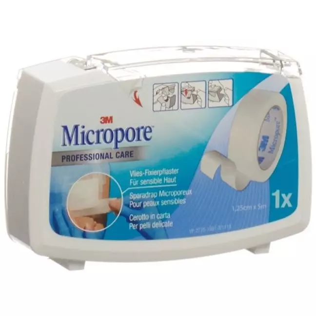 Лейкопластир 3M Micropore фліс з дозатором 12,5ммx5м білий Лейкопластир 3M Micropore фліс з дозатором 12,5ммx5м білий