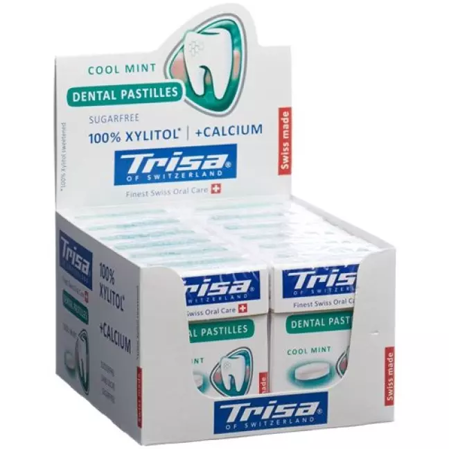 Trisa Dental Pastilles Fresh Mint Display 12 шт