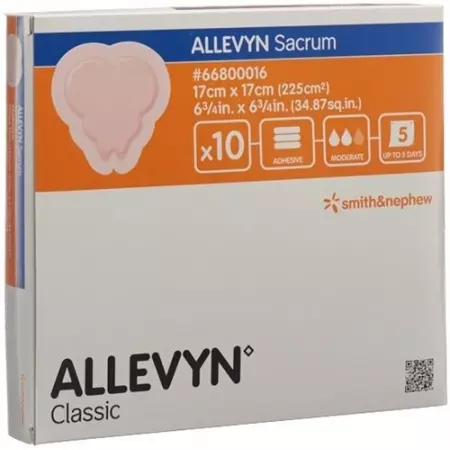 Allevyn Adhesive Sacrum ранова пов'язка 17х17 см 10 шт Allevyn Adhesive Sacrum ранова пов'язка 17х17 см 10 шт
