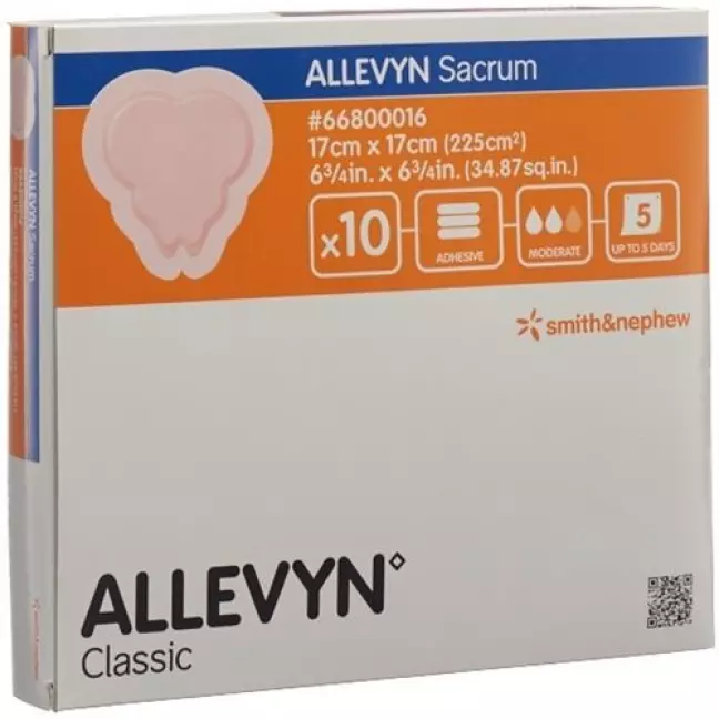 Allevyn Adhesive Sacrum ранова пов'язка 17х17 см 10 шт Allevyn Adhesive Sacrum ранова пов'язка 17х17 см 10 шт