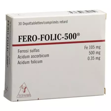 Феро Фолік 500 депо таблетки 500 мг 30 шт Феро Фолік 500 депо таблетки 500 мг 30 шт