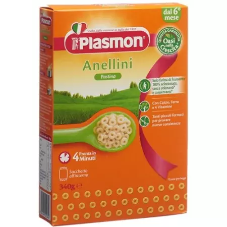 PLASMON пастина анелліні 340 г PLASMON пастина анелліні 340 г