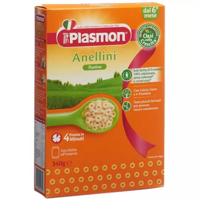 PLASMON пастина анелліні 340 г PLASMON пастина анелліні 340 г