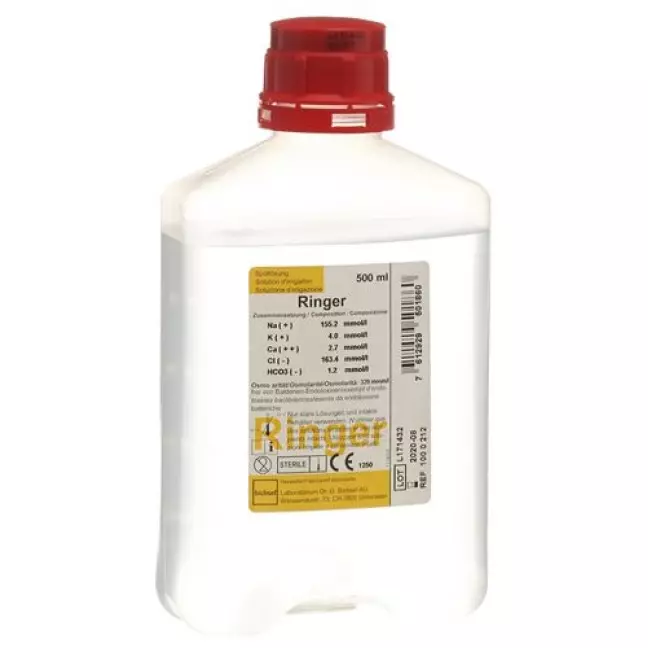 Розчин Ringer Розчин для промивання Bichsel 500 мл без столових приборів Plast Fl Розчин Ringer Розчин для промивання Bichsel 500 мл без столових приборів Plast Fl