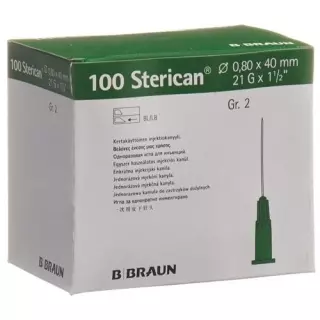 Голка STERICAN 21G 0.80x40мм зелена Luer 100 шт