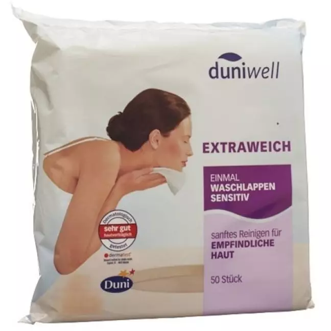 Duniwell одноразові мочалки чутливі 50 шт