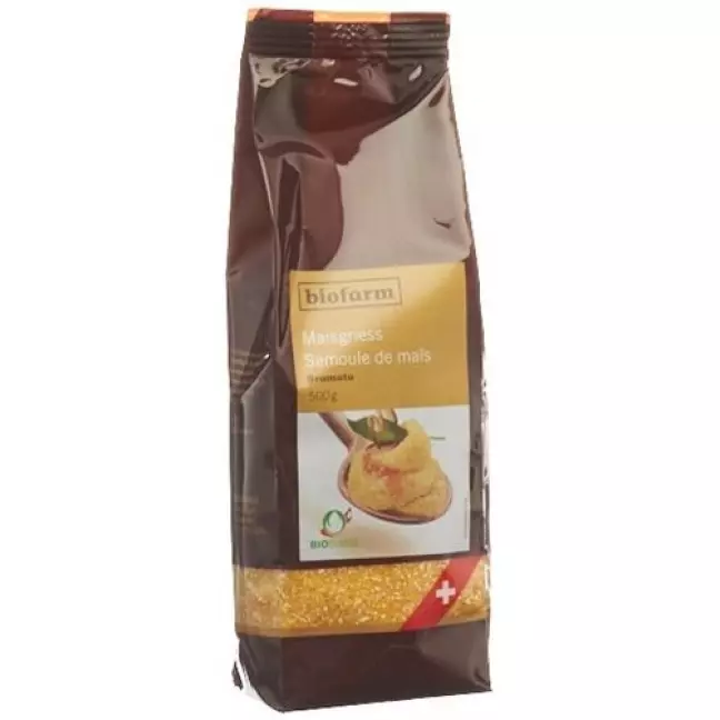 Biofarm Maisgriess Bramata Knospe в пакетиках 500г Biofarm Maisgriess Bramata Knospe в пакетиках 500г