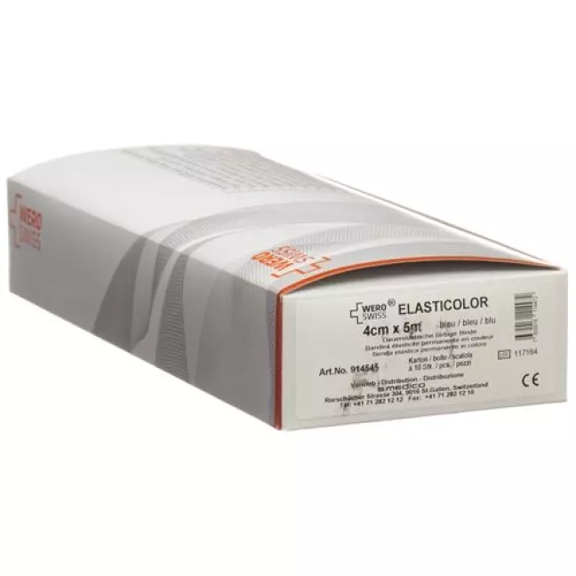 Бинти еластичні WERO SWISS Elasticolor 5мх4см сині 10 шт