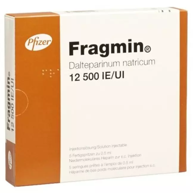 Fragmin Inj Lös 12500 МО/0,5 мл 5 Fertspr 0,5 мл Fragmin Inj Lös 12500 МО/0,5 мл 5 Fertspr 0,5 мл