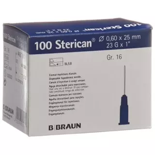 Голка STERICAN 23G 0,60x25 мм синя Luer 100 шт