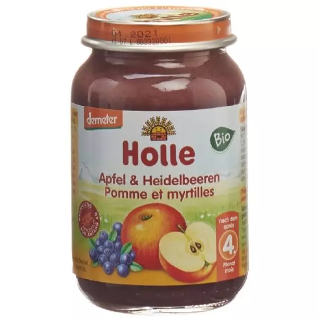 Holle Apfel Heidelbeeren nach 4 Monaten Bio 190 g Holle Apfel Heidelbeeren nach 4 Monaten Bio 190 g