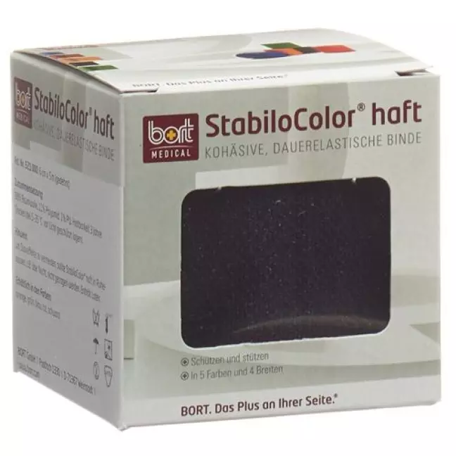 Бинти BORT STABILO COLOR 6см х 5м когезійний чорний
