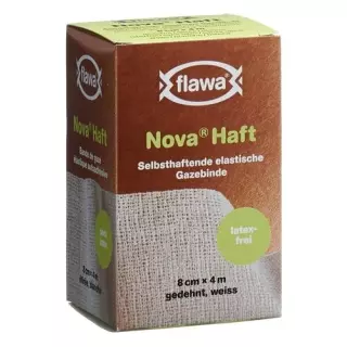 Адгезивний еластичний марлевий бинт Flawa Nova 8 см x 4 м без латексу
