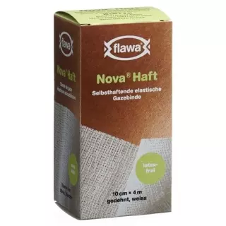 Адгезивний еластичний марлевий бинт Flawa Nova 10 см x 4 м без латексу