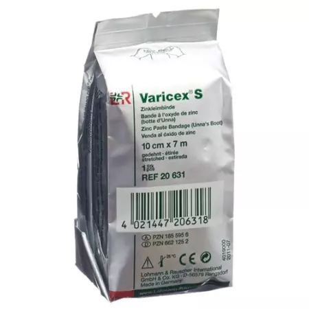 Пов'язка з цинковою пастою VARICEX S 10смx7м Пов'язка з цинковою пастою VARICEX S 10смx7м